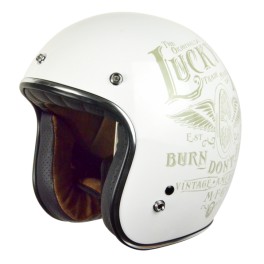 Casco Origine Primo Lucky 13 Flying Wheel Glossy White Tg. XL